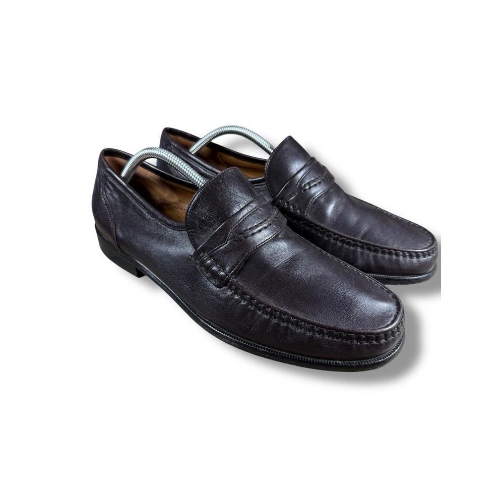 Sioux Como Loafer Dress Shoe Men's Sz 10  Burgundy Napa Lamb‎ Leather Moccasin